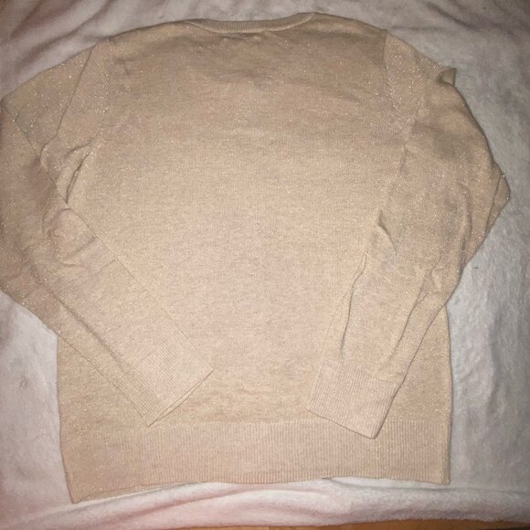 Croft & Barrow Classic Button Front Cardigan Sweater NWT, Medium, Sparkly Gold - Picture 3 of 3